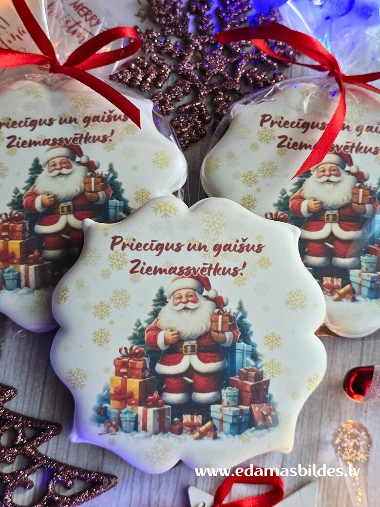 Mājas ingvera cepums "Priecīgus un gaišus Ziemassvētkus!" salavecis